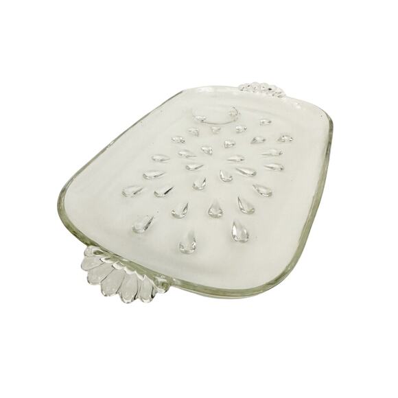 vintage Hazel-Atlas Informal Snack clear teardrop Plate glassware serving dish - Picture 3 of 8